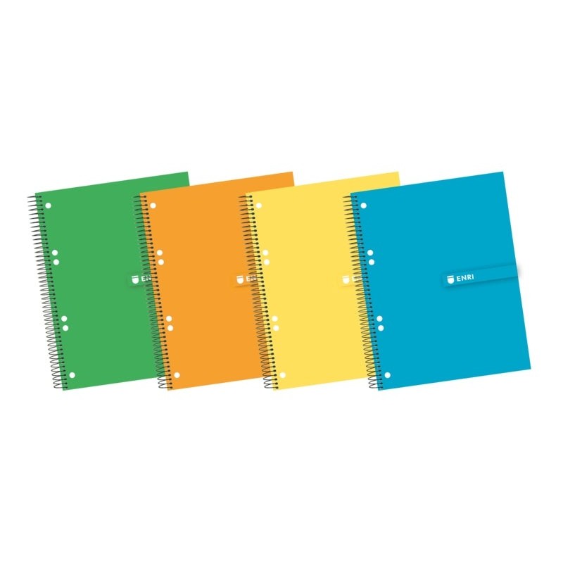 Enri A5+ Europeanbook - Hard-Wearing Extra-Hard Cover - Durable Spiral - 140 High Quality Paper Sheets - 5x5 Format - Assorted