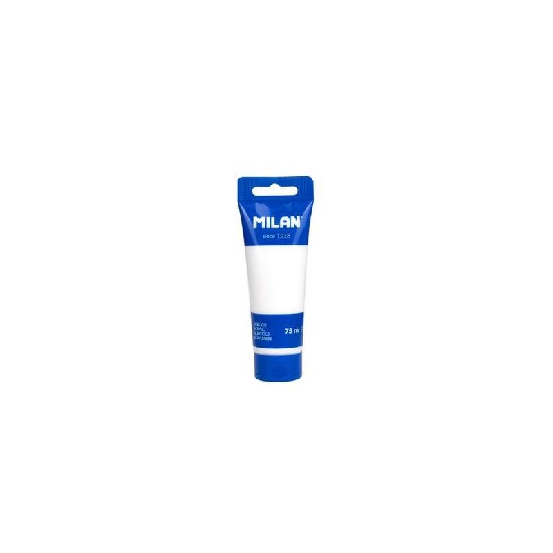 Milan Tube de Peinture Acrylique 75ml - Pigments de Haute Qualité - Mélangeable - Couleur Blanc