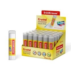 Erichkrause Crystal Cola em Stick Super Forte 8gr - Consumo Económico - Aderência Rápida e Fiável - Cor Transparente