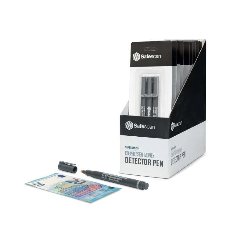 Safescan 30 Blister Pack of 3 Counterfeit Banknote Detector Pens - Verification in 2 Seconds - Iodine-Based Ink