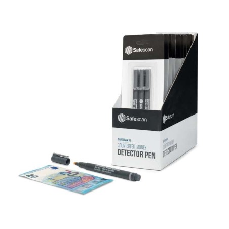 Safescan 30 Blister de 3 Stylos Détecteurs de Faux Billets - Vérification en 2 Secondes - Encre à Base d'Iode