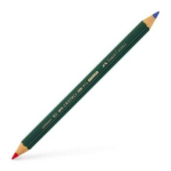 Faber-Castell Castell Color 873 Thick Hexagonal Bicolour Pencil - Ecological - Break Resistant - Colour Red/Blue