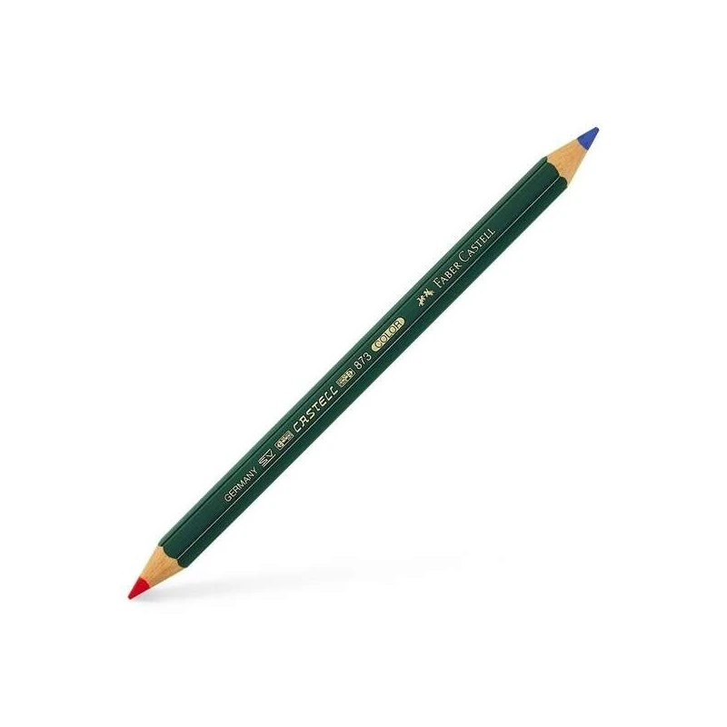 Faber-Castell Castell Color 873 Lapiz Grueso Bicolor Hexagonal - Ecologico - Resistente a la Rotura - Color Rojo/Azul