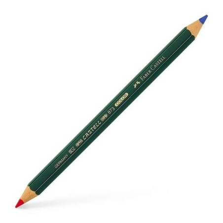 Faber-Castell Castell Color 873 Thick Hexagonal Bicolour Pencil - Ecological - Break Resistant - Colour Red/Blue