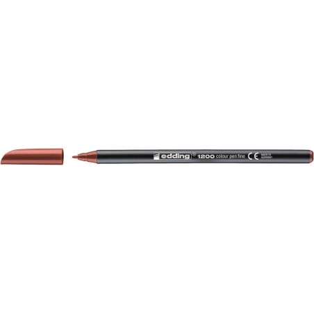 Edding 1200 Rotulador - Punta Redonda - Trazo 1mm - Tinta con Base de Agua - Color Marron