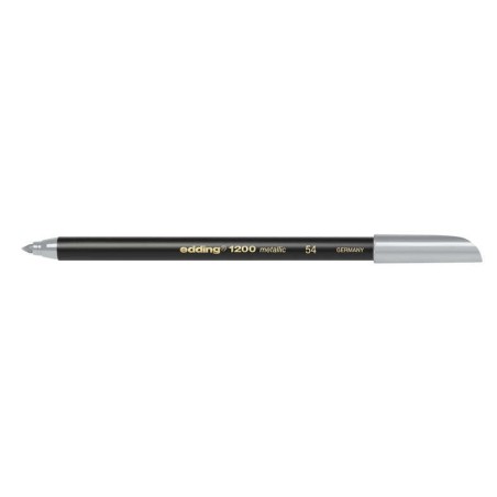 Edding 1200 Rotulador - Punta Redonda - Trazo 1mm - Tinta con Base de Agua - Color Plata