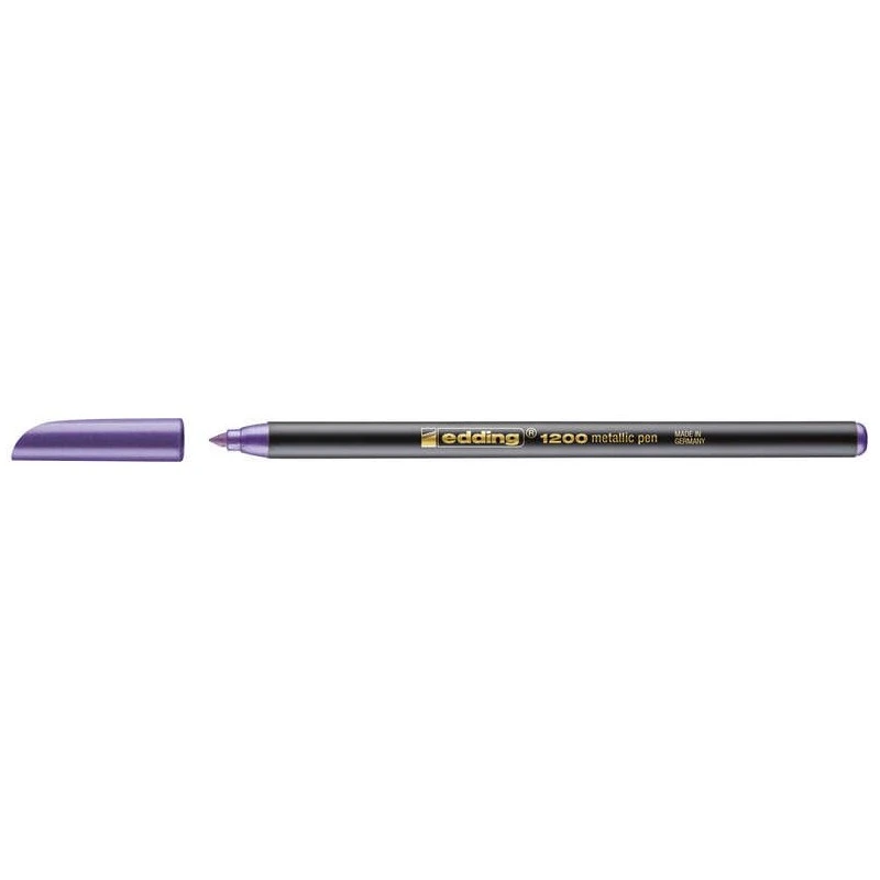 Edding 1200 Rotulador - Punta Redonda - Trazo 1mm - Tinta con Base de Agua - Color Violeta Metalizado