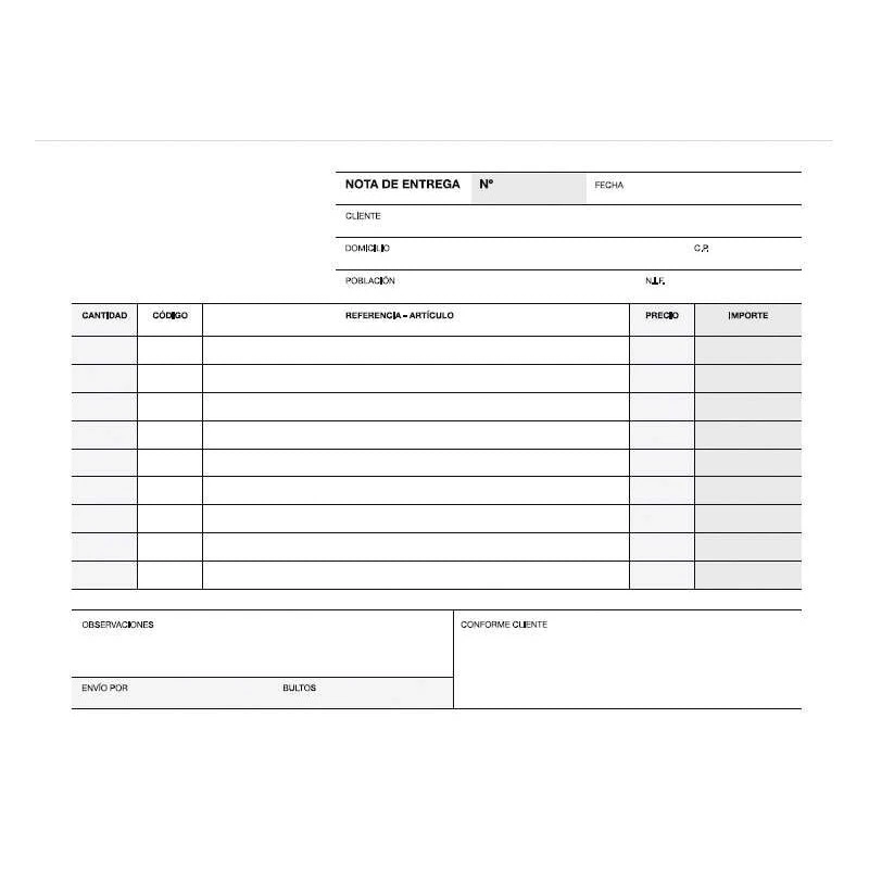Apli Delivery Note Book 1/8 Landscape Duplicate - Landscape Format - 2 Copies - Sequential Numbering - Self-Copying Paper