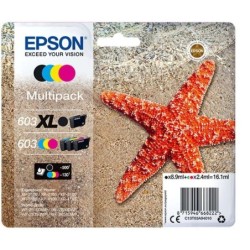 Epson 603XL/603 Pack de 4 Cartouches d'Encre Originales - C13T03A94010