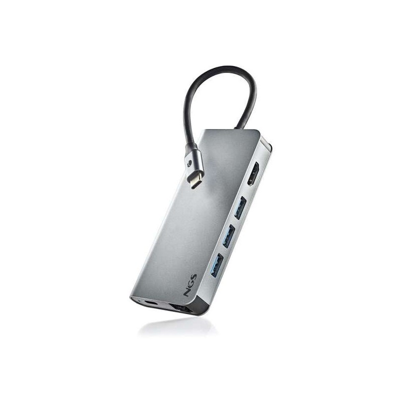 NGS Wonder Dock 8 em 1 Hub USB-C - 3x USB 3.0, 1x USB-C PD 60W, 1x HDMI, 1x RJ-45, Ranhura SD 40 Mbps e Ranhura TF 40 Mbps