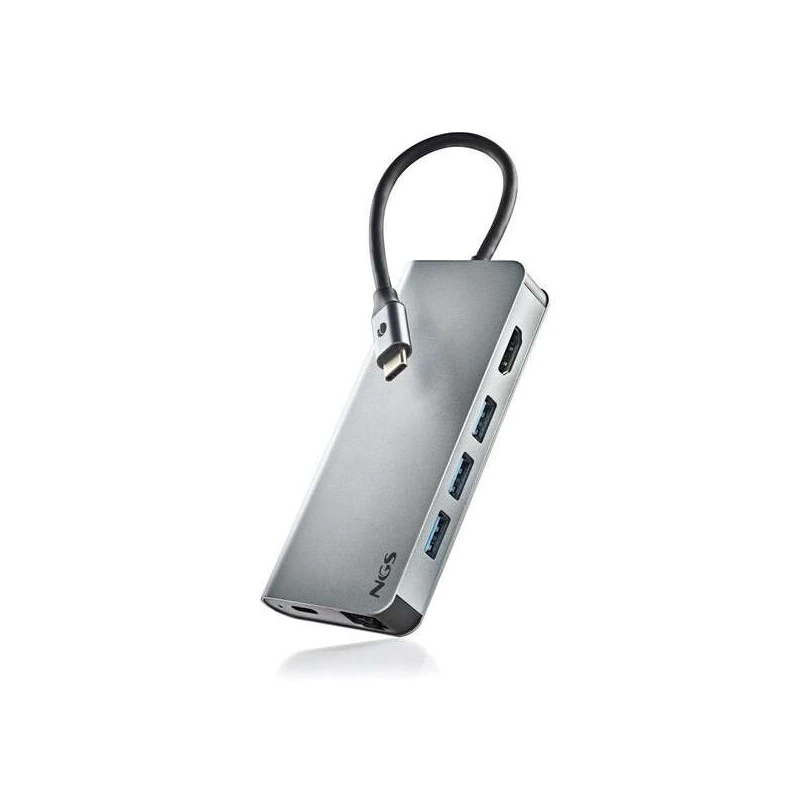 NGS Wonder Dock 8 em 1 Hub USB-C - 3x USB 3.0, 1x USB-C PD 60W, 1x HDMI, 1x RJ-45, Ranhura SD 40 Mbps e Ranhura TF 40 Mbps