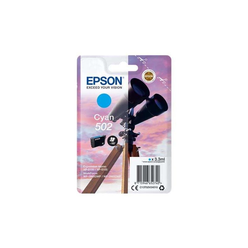 Epson 502 Cyan Cartouche d'encre Original - C13T02V24010
