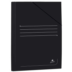 Mariola Chemise en Carton Plastifié Folio 500gr/m2 - Dimensions 34x25cm - Fermeture à Élastique - Couleur Noir
