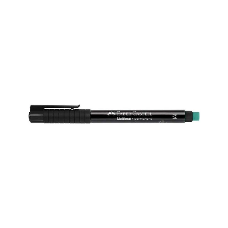 Faber-Castell Multimark Permanent Marker - Line Width 1mm - Built-in Eraser - Light and Water Resistant - Colour Black