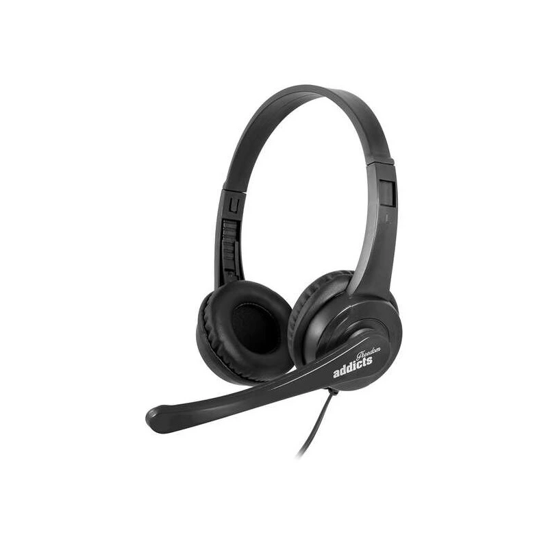 NGS Vox505 Auriculares USB con Microfono - Microfono Plegable - Almohadillas Acolchadas - Diadema Ajustable - Control en Cable