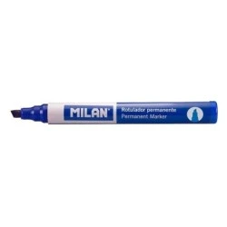 Milan Marqueur Permanent Pointe Biseautée - Pointe 1 - 4mm - Encre à Base d'Alcool - Couleur Bleu
