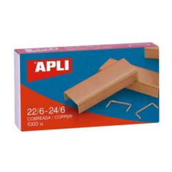 Apli Agrafos de Cobre Galvanizados 22/6 - 24/6 - Capacidade de 30 Folhas - Material Duradouro e Resistente - Extremidades