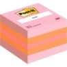 Post-It Cube de 400 Notes Adhésives Repositionnables - Forme Carrée - 51x51mm - Couleurs Assorties