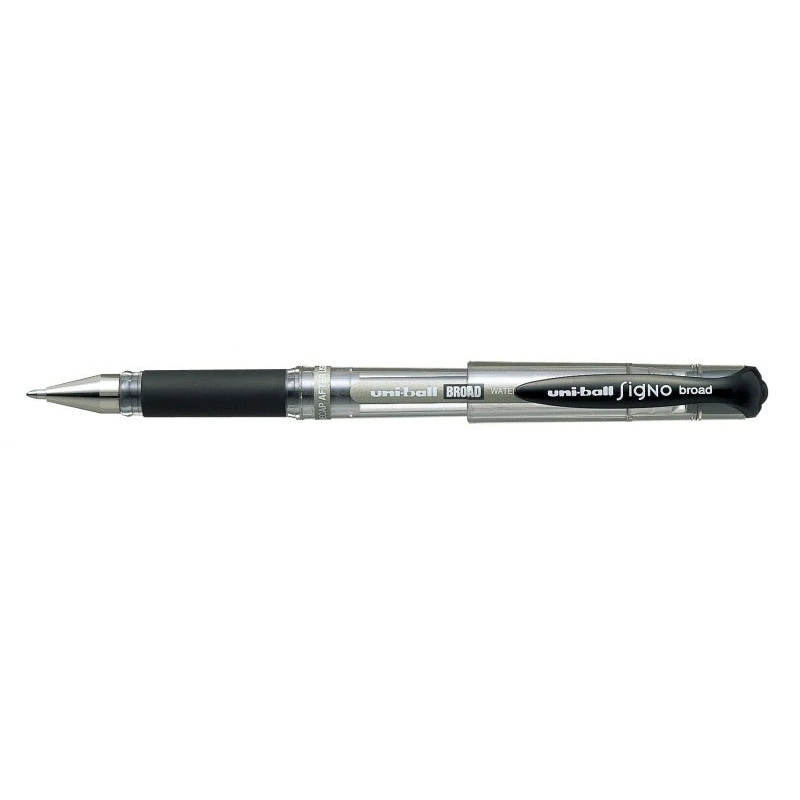 Uni-ball Signo Broad UM-153 Gel Ink Rollerball - 1mm Ball Tip - Rubber Grip - Black