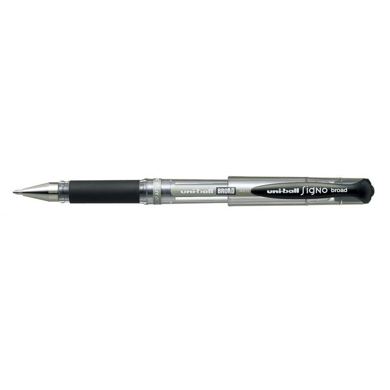Uni-ball Signo Broad UM-153 Roller à Encre Gel - Pointe Bille 1mm - Zone de Préhension en Caoutchouc - Couleur Noir