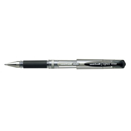 Uni-ball Signo Broad UM-153 Roller à Encre Gel - Pointe Bille 1mm - Zone de Préhension en Caoutchouc - Couleur Noir
