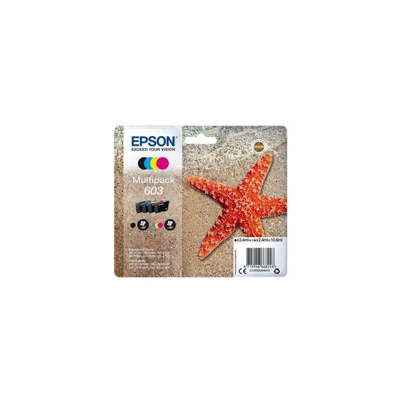 Epson 603 Pack of 4 Original Ink Cartridges - C13T03U64010