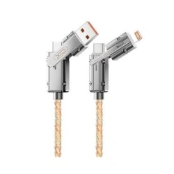 XO NB276 Câble USB 4 en 1 Multifonction - 60W - 1 Mètre - RGB - Couleur Argent