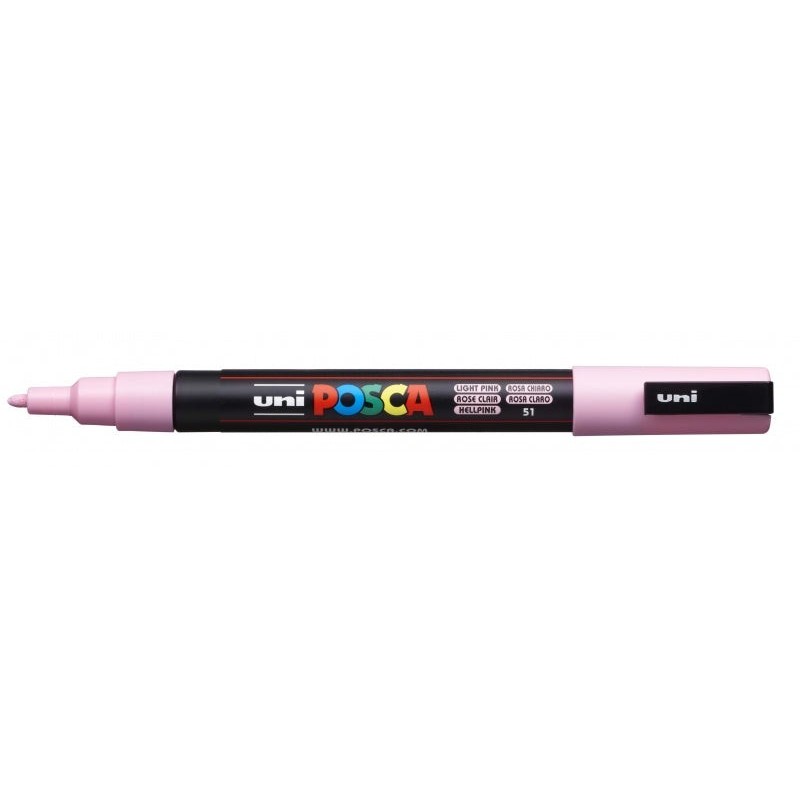 Posca PC-3M Marcador de Pintura - Ponta de Poliéster Cónica 0,9-1,3mm - Tinta Base de Água - Resistente à Luz - Não Permanente