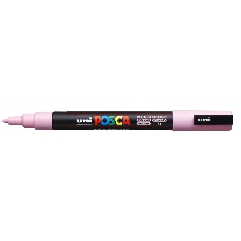 Posca PC-3M Marcador de Pintura - Ponta de Poliéster Cónica 0,9-1,3mm - Tinta Base de Água - Resistente à Luz - Não Permanente