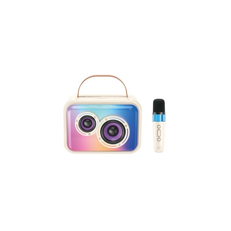 XO F54 Enceinte Karaoké - Bluetooth 5.3 - 20W - Fonction TWS - Microphone Sans Fil - Batterie 1800mAh - Couleur Blanc