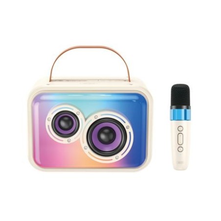 XO F54 Enceinte Karaoké - Bluetooth 5.3 - 20W - Fonction TWS - Microphone Sans Fil - Batterie 1800mAh - Couleur Blanc