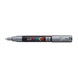Posca PC-1M Paint Marker - 0.7mm Conical Polyester Tip - Water-Based Ink - Light Resistant - Silver
