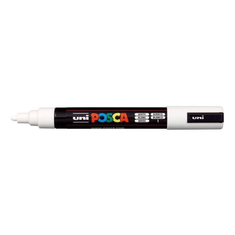 Posca PC-5M Paint Marker - Bullet Tip 1.8-2.5mm - Water-Based Ink - Light Resistant - White