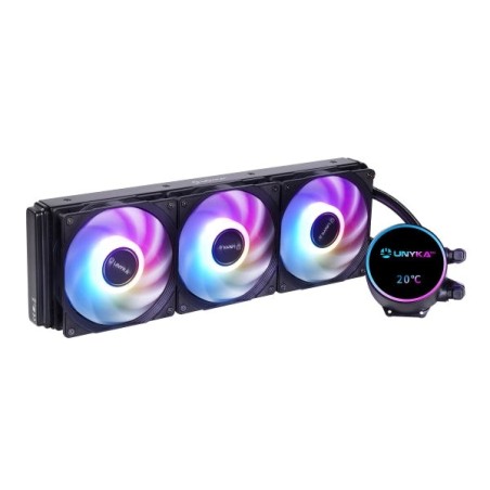 Unykach Aquastorm NEO 360 Kit de Refrigeracion Liquida - 3 Ventiladores de 120mm - Iluminacion RGB - Visualizacion Temperatura