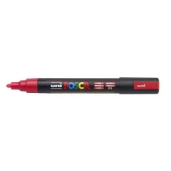 Posca PC-5M Marcador de Pintura - Ponta de Bala 1.8-2.5mm - à Base de Água - Resistente à Luz - Não Permanente - Cor Vermelho