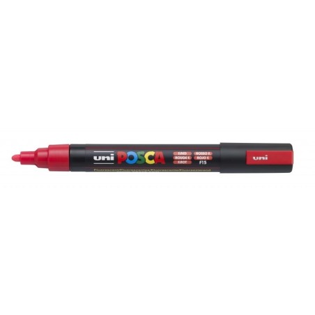 Posca PC-5M Marcador de Pintura - Ponta de Bala 1.8-2.5mm - à Base de Água - Resistente à Luz - Não Permanente - Cor Vermelho