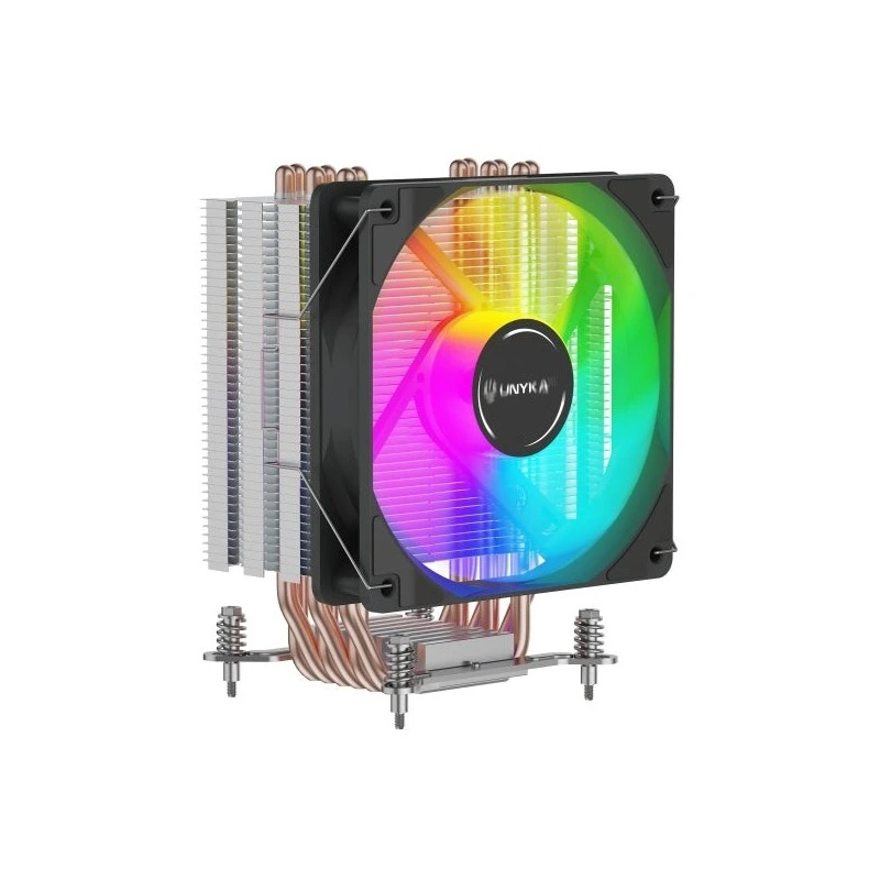 Unykach Unycool H60 ARGB CPU Cooler - Universal Multisocket - 120mm Fan - Black