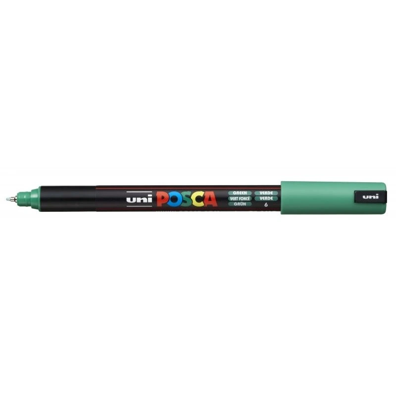 Posca PC-1MR Marcador de Pintura - Punta Roller de Fibra 0.7mm - Linea Extrafina - Tinta Pigmentada Base al Agua - Resistente a