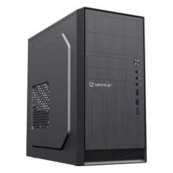 Unykach Aero C12 V2 MicroATX Tower Case - Supported Drive Size 3.5", 2.5" - USB-A 3.0, USB-C 2.0, Audio - Black