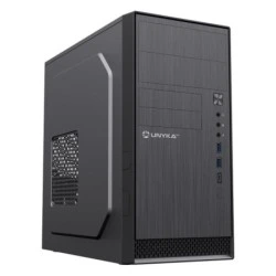 Unykach Aero C12 V2 MicroATX Tower Case - Supported Drive Size 3.5", 2.5" - USB-A 3.0, USB-C 2.0, Audio - Black