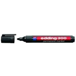 Edding 300 Permanent Marker - Bullet Tip - Line Width between 1.5 and 3 mm - Almost Odourless Ink - Cap with Clip - Fast Drying