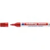 Edding 3000 Rotulador Permanente - Punta Redonda de 1.5mm - Trazo entre 1.5 y 3mm - Recargable - Secado Rapido - Color Rojo