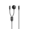 XO Cabo USB 2 em 1 - 60W - Tipo C + Carga Magnética Apple Watch - 1 Metro - Cor Preto
