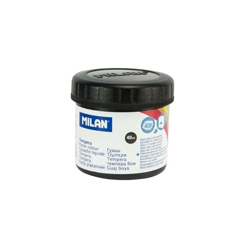 Milan Frasco de Têmpera 40ml - Secagem Rápida - Misturável - Cor Preto