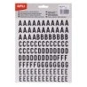 Apli Lettres Adhésives Bâton Majuscules - Hauteur 15mm - Pack de 4 Feuilles avec 468 Lettres - Couleur Noir