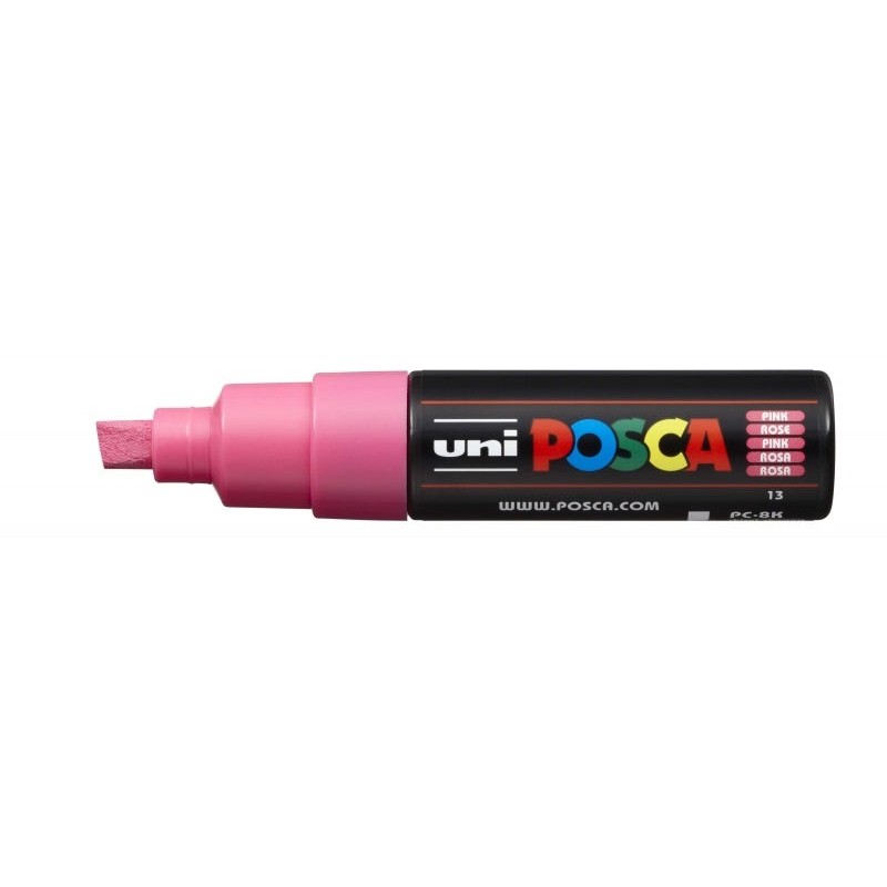 Posca PC-8K Marqueur de Peinture - Pointe Biseautée Acrylique 8mm - Encre à Base d'Eau - Non Permanent - Résistant à la Lumière