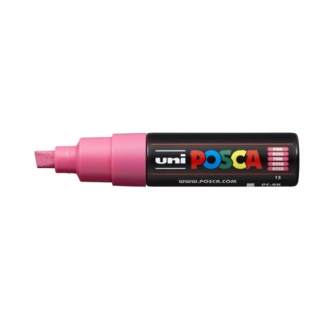 Posca PC-8K Marcador de Pintura - Punta Biselada Acrilica 8mm - Tinta Base al Agua - No Permanente - Resistente a la Luz