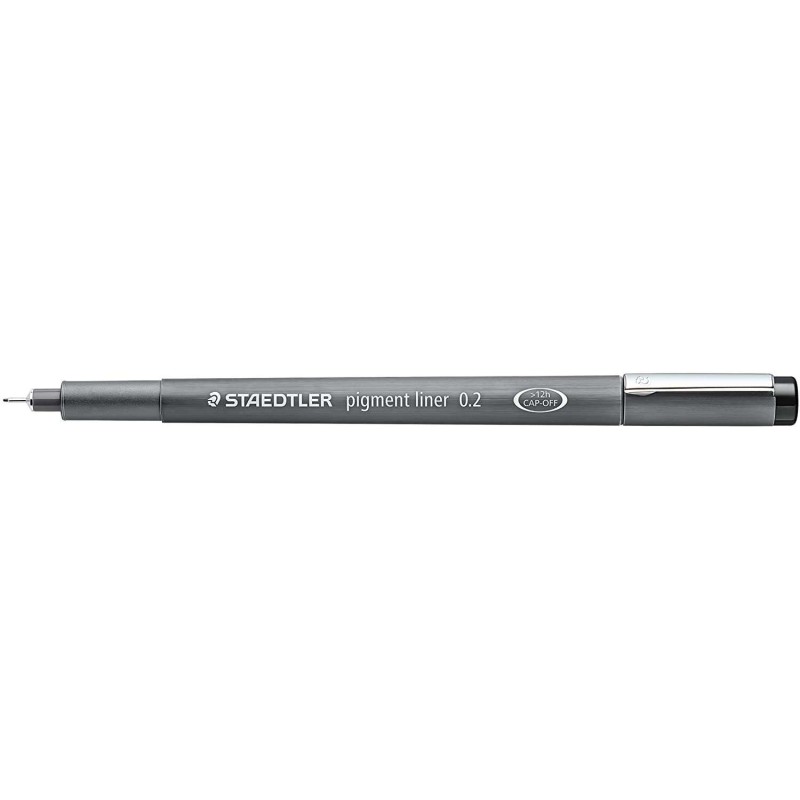 Staedtler Pigment Liner 308 Feutre Calibré - Trait 0.2mm - Séchage Rapide - Couleur Noir