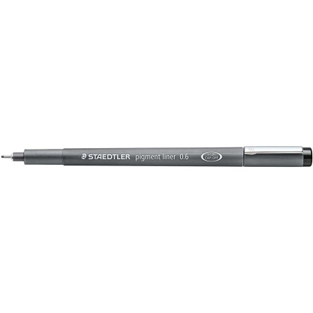 Staedtler Pigment Liner 308 Feutre Calibré - Trait 0.6mm - Séchage Rapide - Couleur Noir
