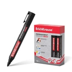 Erichkrause P-400 Permanent Marker - Bullet Tip - Resistant on Multiple Surfaces - Black